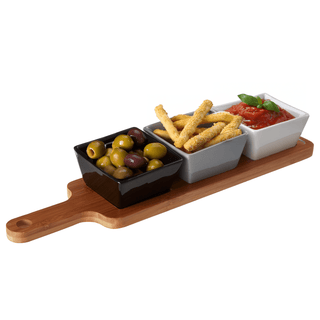 Soiree Serving Board With Square Dishes - Hstrends