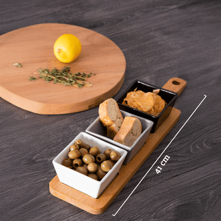 Soiree Serving Board With Square Dishes - Hstrends