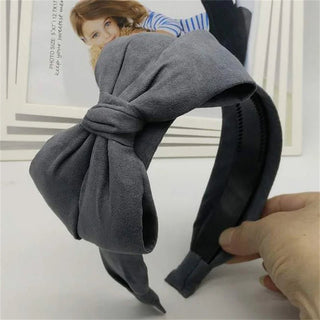 Solid Bowknot wide Hairbands Hair Accessories - Hstrends