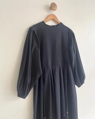Solid Color Tie - Up Stylish Long maxi modest Dress - Hstrends