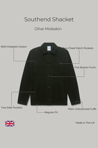 Southend Shacket Unlined - Olive Moleskin - Hstrends