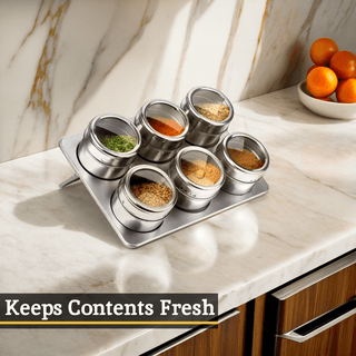 Spice Jars Magnetic Tray With Oblong Tray - Hstrends
