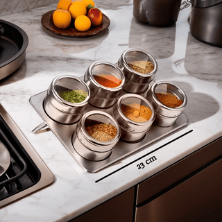 Spice Jars Magnetic Tray With Oblong Tray - Hstrends
