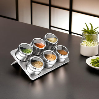 Spice Jars Magnetic Tray With Oblong Tray - Hstrends