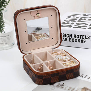 Square print jewellery organiser box: Grey/White - Hstrends