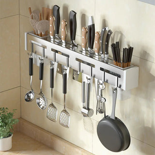 Stainless Steel Storage Rack with Cutlery Set - Hstrends