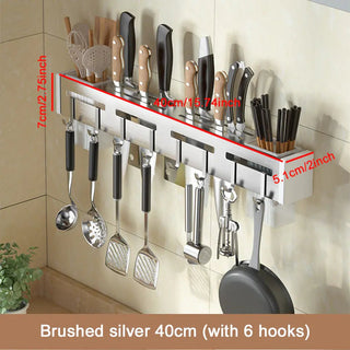 Stainless Steel Storage Rack with Cutlery Set - Hstrends
