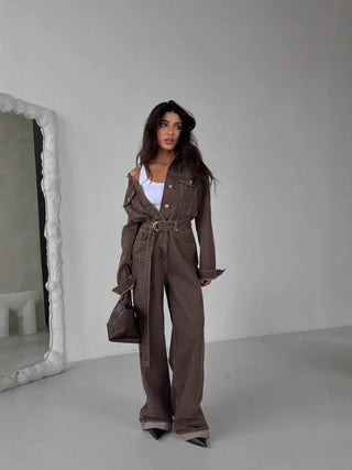 Street Style Denim Loose Casual Jumpsuit - Hstrends