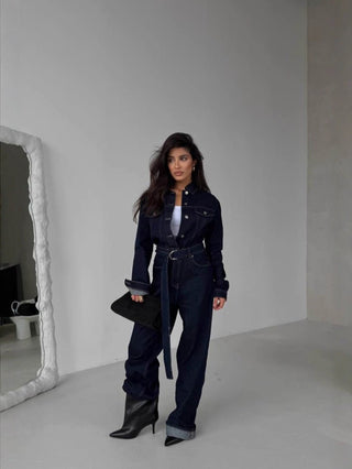Street Style Denim Loose Casual Jumpsuit - Hstrends