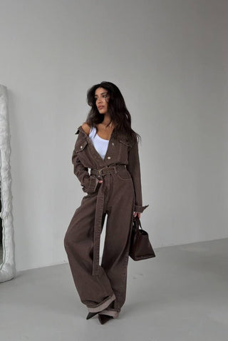 Street Style Denim Loose Casual Jumpsuit - Hstrends