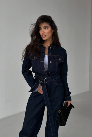 Street Style Denim Loose Casual Jumpsuit - Hstrends