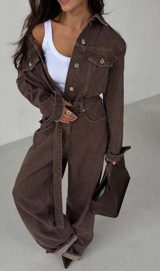 Street Style Denim Loose Casual Jumpsuit - Hstrends