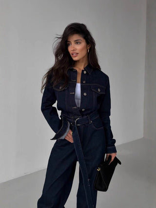 Street Style Denim Loose Casual Jumpsuit - Hstrends