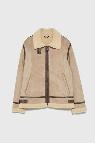 Suede Lapel Jacket – Soft Winter Coat with Casual Elegance in Solid Colors