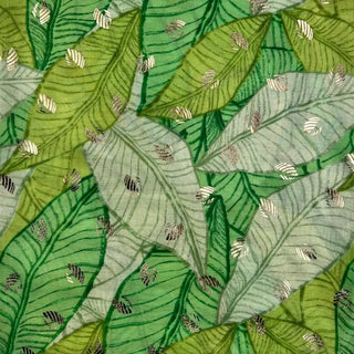 Summer forest leaves print scarves with golden patches various colours - Hstrends