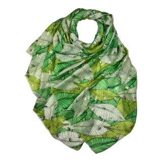 Summer forest leaves print scarves with golden patches various colours - Hstrends