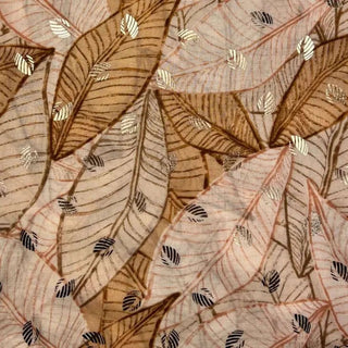 Summer forest leaves print scarves with golden patches various colours - Hstrends