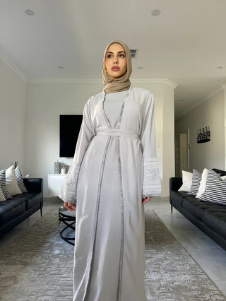 Tassel Heavy Embroidery Trumpet Sleeve Long modest maxi Dress - Hstrends