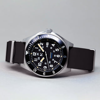'Tempest' Automatic Navigator Watch (40mm) | Seal Black - Hstrends