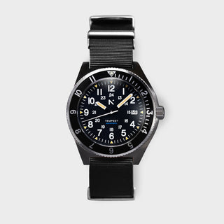 'Tempest' Automatic Navigator Watch (40mm) | Seal Black