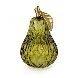 textured green glass LED Lamp Pear - Hstrends
