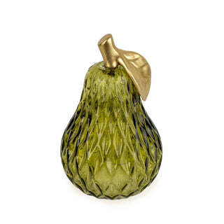 textured green glass LED Lamp Pear - Hstrends