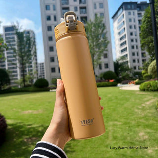 Thermal Water Bottle with Straw 750/600ML Stainless Steel Bottle Keeps Cold and Heat High Capacity Thermal Mug Thermos Bottle - Hstrends
