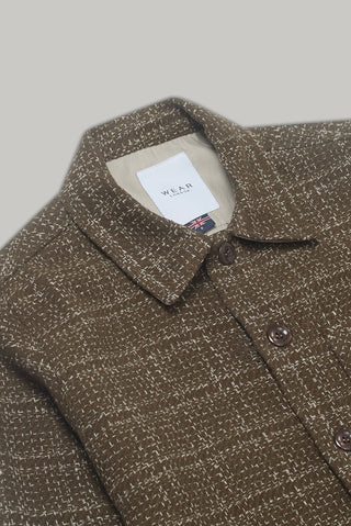 Theydon Frame Overshirt - Mocha / Ecru - Hstrends