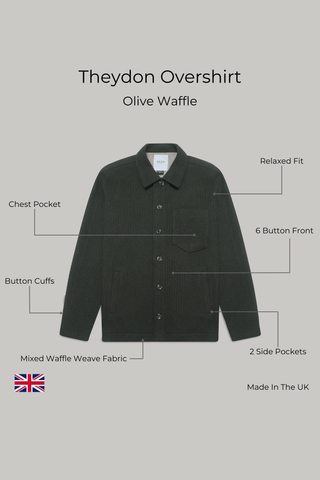 Theydon Overshirt - Olive Waffle - Hstrends