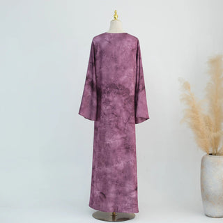Tie - dye Printed Kaftan Robe Cardigan style Kimono Abaya dress - Hstrends