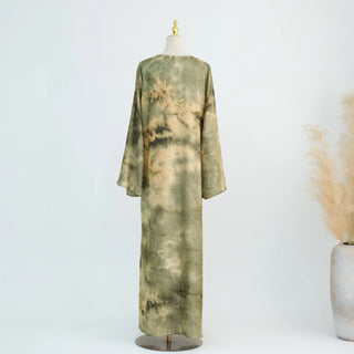 Tie - dye Printed Kaftan Robe Cardigan style Kimono Abaya dress - Hstrends
