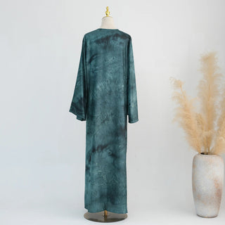 Tie - dye Printed Kaftan Robe Cardigan style Kimono Abaya dress - Hstrends