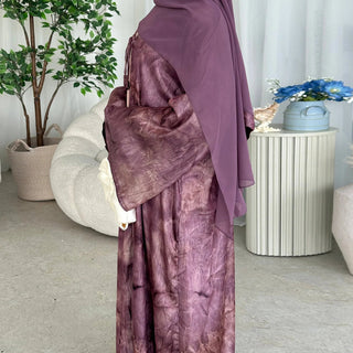 Tie - dye Printed Kaftan Robe Cardigan style Kimono Abaya dress - Hstrends
