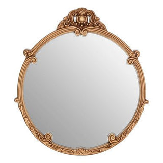 Tina Gold Finish Round Acanthus Leaf Wall Mirror - Hstrends