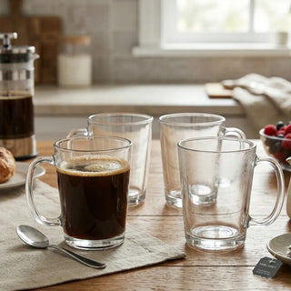 Torta Set Of Four Glass Clear Glass Mugs - Hstrends