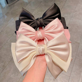 Triple satin bow hair clip - Hstrends