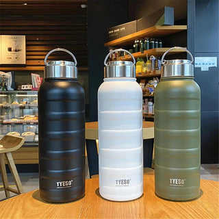 Tyeso Thermos Water Bottle 1000ml 750ml 360ml Double Stainless Steel Vacuum Flask - Hstrends