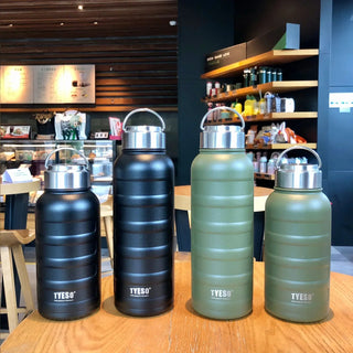 Tyeso Thermos Water Bottle 1000ml 750ml 360ml Double Stainless Steel Vacuum Flask - Hstrends