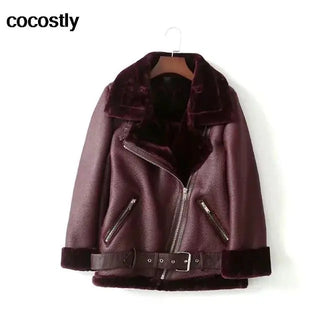 High Quality Woman's Faux Leather Fur Coat - Hstrends