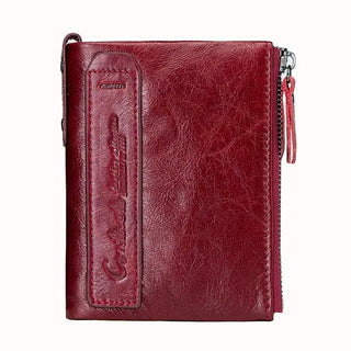 Short Bifold Genuine Leather Wallets for Women