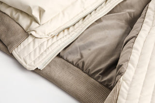 Unisex PU Stitching Cotton-Padded Jacket