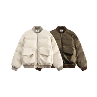 Unisex PU Stitching Cotton - Padded Jacket - Hstrends