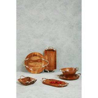 Vine Acacia Wood Medium Round Bowl - Hstrends