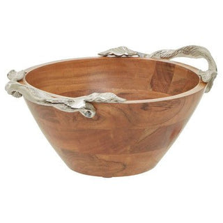 Vine Acacia Wood Medium Round Bowl - Hstrends