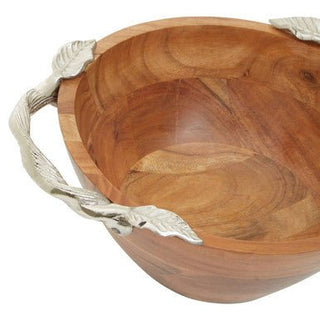 Vine Acacia Wood Medium Round Bowl - Hstrends