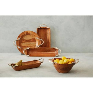 Vine Acacia Wood Medium Round Bowl - Hstrends