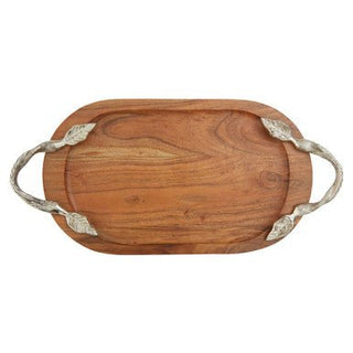 Vine Acacia Wood Oval Serving Tray - Hstrends
