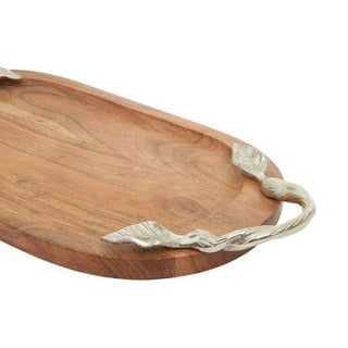 Vine Acacia Wood Oval Serving Tray - Hstrends
