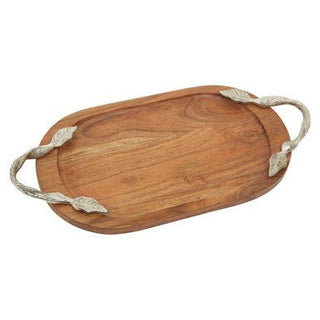 Vine Acacia Wood Oval Serving Tray - Hstrends