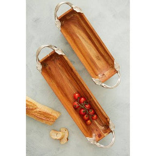 Vine Acacia Wood Small Rectangular Serving Dish - Hstrends